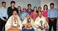 Shivaram, S K Bhagawan and Shantamma with Rajkumar family.