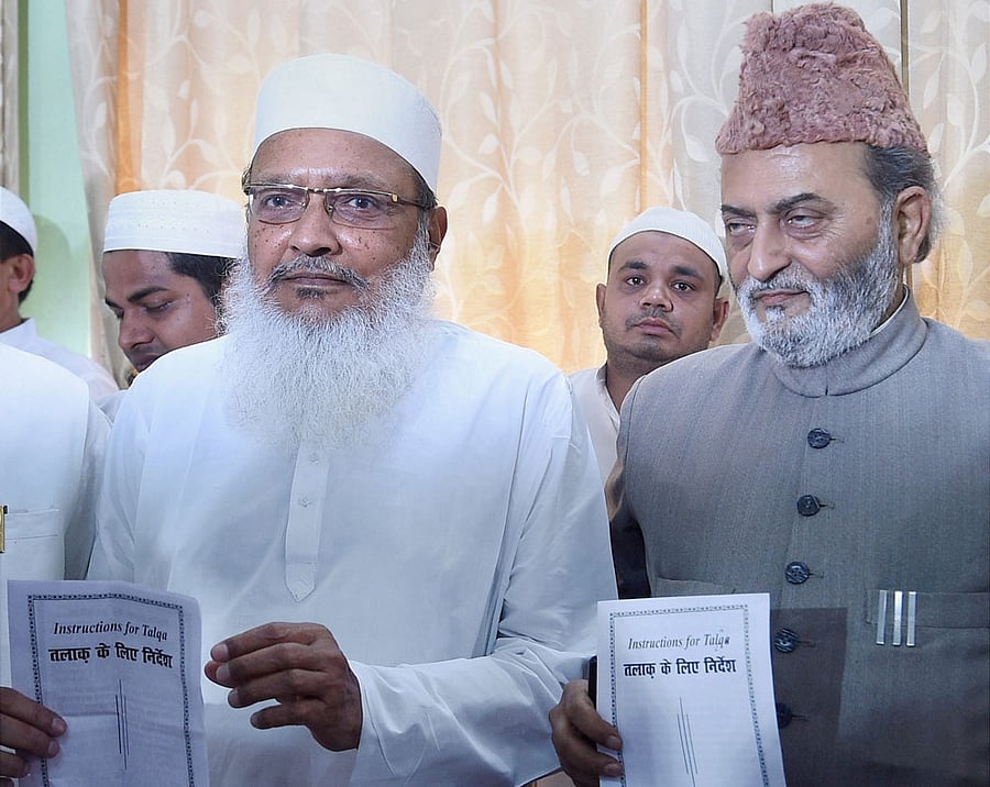 All India Muslim Personal Law Board leaders. PTI file photo.