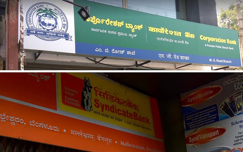 While Corporation Bank will merge with Union Bank of India and Andhra Bank, Syndicate Bank will merge with Canara.