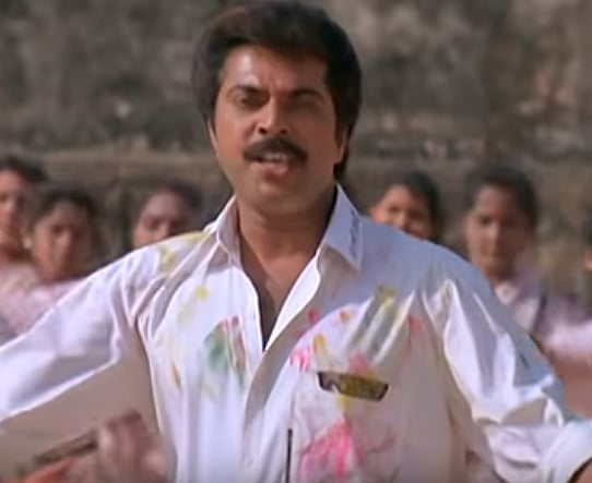 Mammootty in a still from Dhartiputra. (Credit: Screengrab/YouTube)
