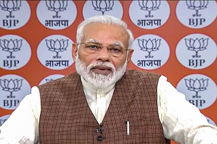 Recalling the contribution of those who toiled for decades to build the party, he said it is because of them that the BJP got the chance to serve crores of Indians. (Credit: PTI Photo)