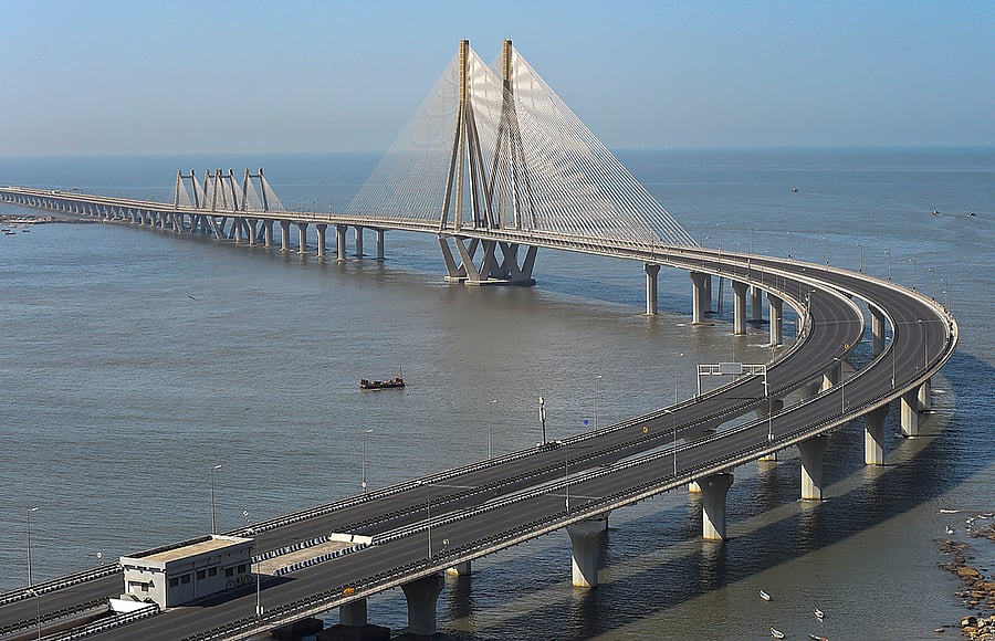 Bandra- Worli Sea Link road wears a deserted look during 'Janata curfew' in the wake of coronavirus pandemic, in Mumbai. (PTI Photo)