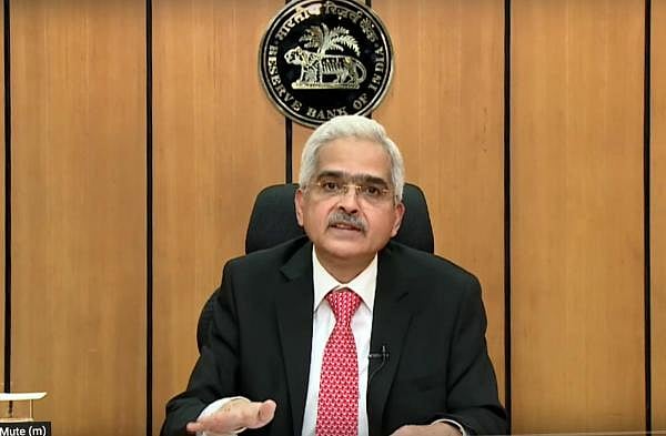 Shaktikanta Das addresses the media via livestream from Mumbai, Friday, March 27, 2020. (Credit: PTI Photo)