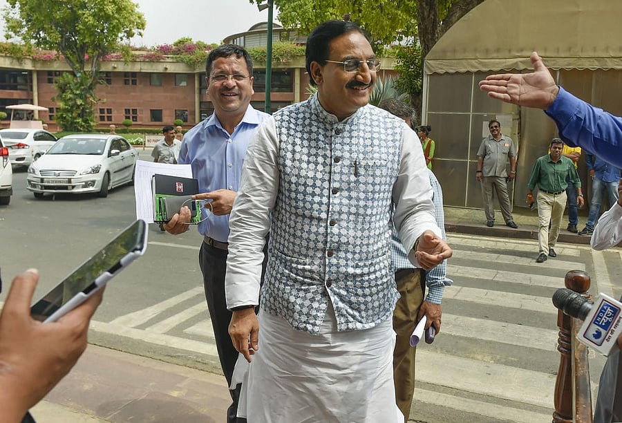Replying to a query in the Rajya Sabha on July 25, Ramesh Pokhriyal made public “UGC’s efforts to make Hindi compulsory in UG courses across the country.” PTI file photo