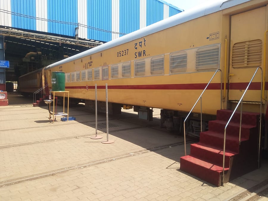 One of the coaches modified as an isolation ward.