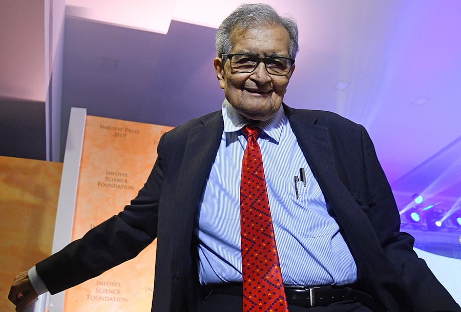 Amartya Sen, Nobel Laureate, Professor of Economics and Philosophy, Harvard University, USA during the award ceremony of Infosys Prize 2019 in Bengaluru on Tuesday. | DH Photo: Pushkar V