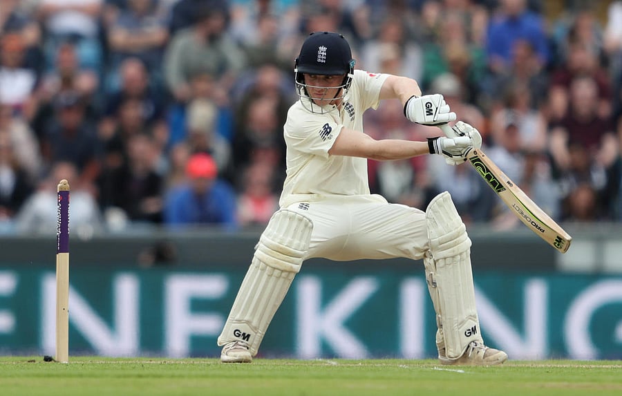 England's Dom Bess cuts one to the boundary on the second day of the second Test. Reuters