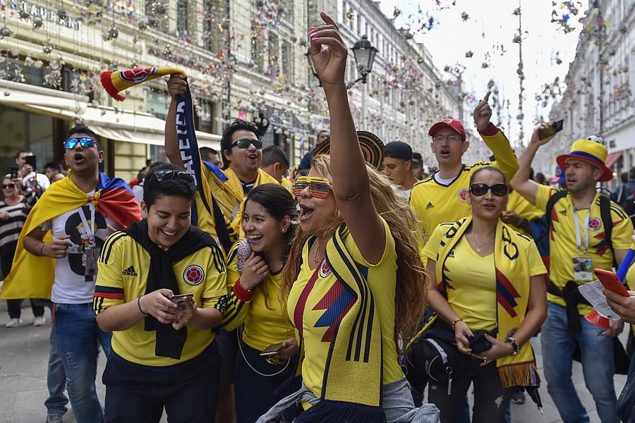 Nikolskaya street in Moscow has become the main hangout place for the World Cup fans. AFP