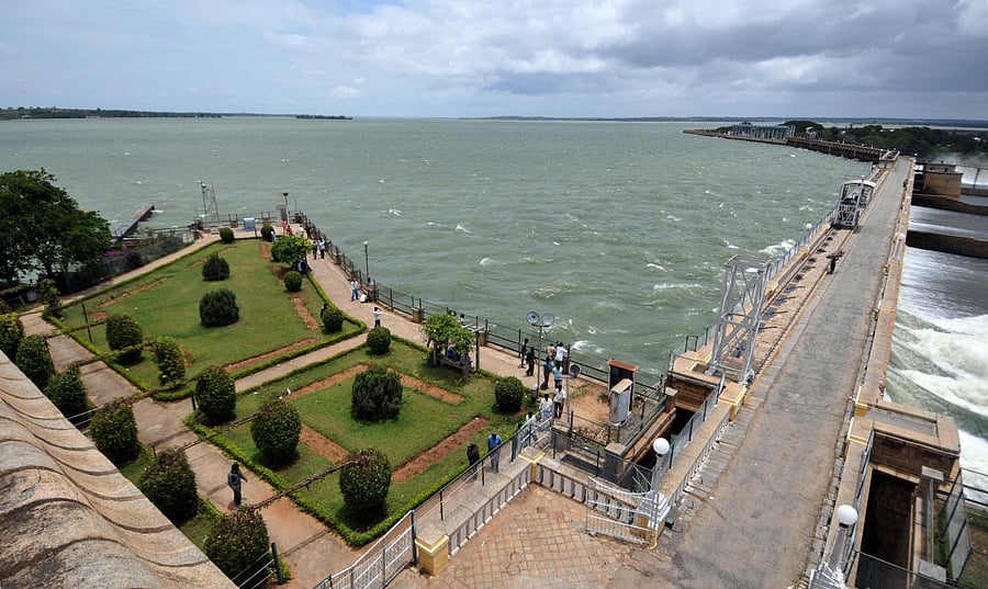 A view of Krishnaraja Sagar dam, in Srirangapatna taluk, Mandya district. dh file photo
