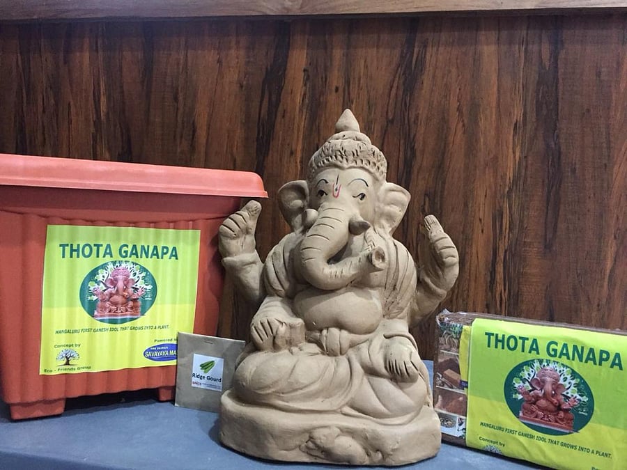 The eco-friendly clay idols can be used to plant seeds and saplings after the ‘Visarjan’.