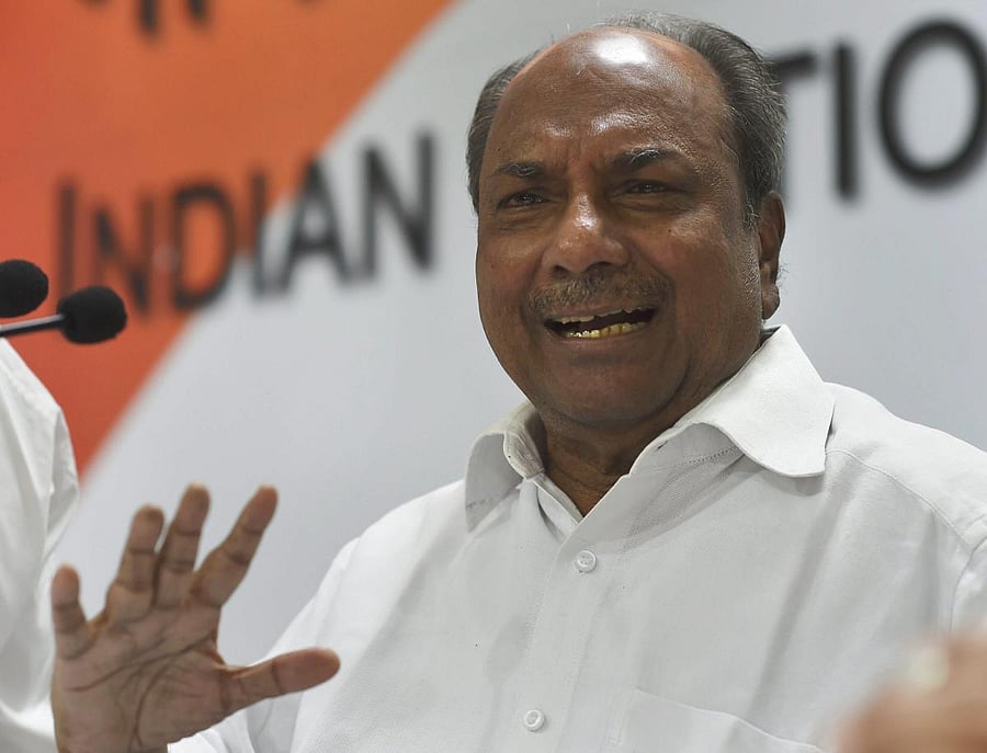 Senior Congress leader and former Defence Minister A K Antony (PTI Photo)