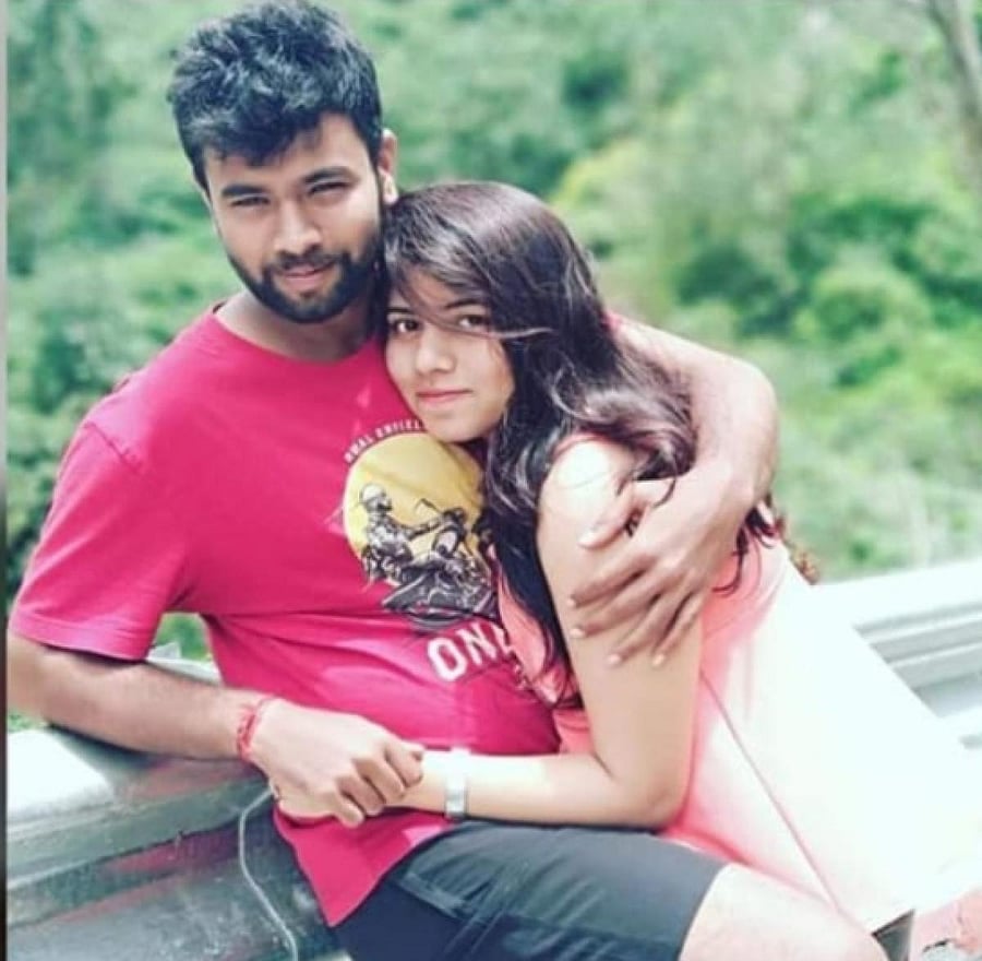 Sunil JS and Arpitha in happier times. 