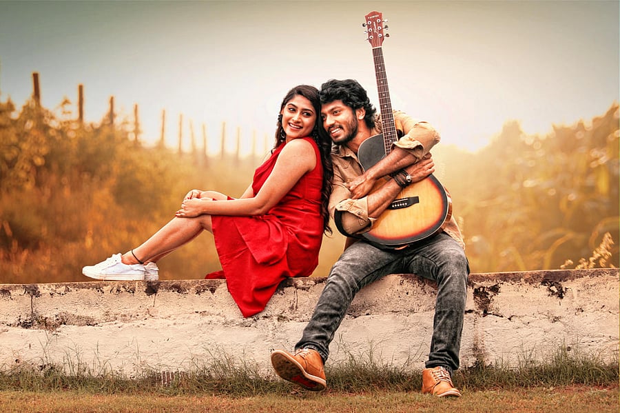 Shreyas K Manju and Nishvika Naidu in ‘Padde Huli’.