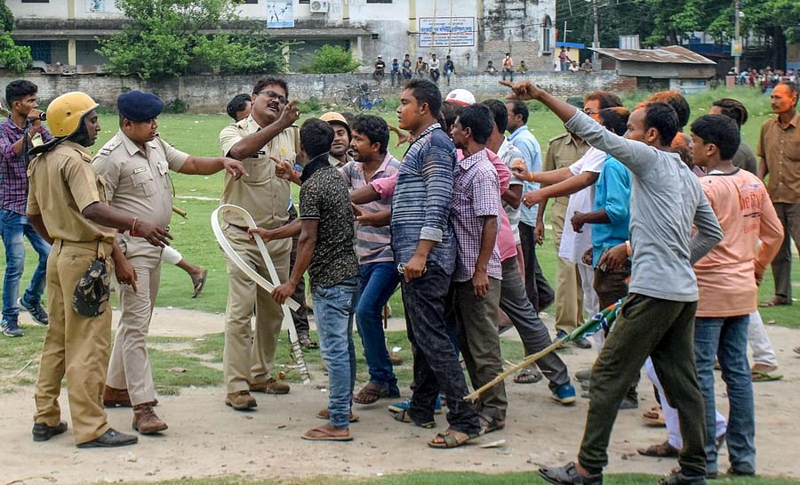 BJP workers staged road and rail blockade at several places in the district in protest against the incident. PTI Photo