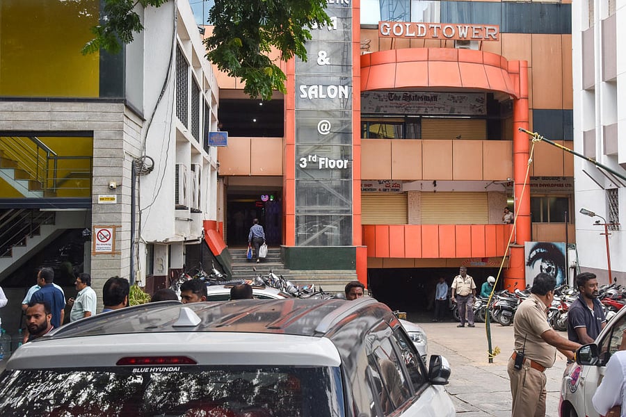 The Central Crime Branch (CCB), on Friday night conducted raids at a private commercial building near Konark Hotel on Residency Road and closed down a dance bar where women were made to perform dance numbers for the patrons. Photo by S K Dinesh