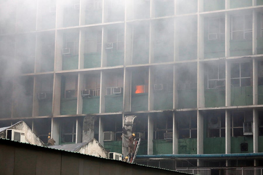 The fire, which is suspected to have started from the microbiology laboratory area, had affected some laboratories and office areas. (Reuters photo)