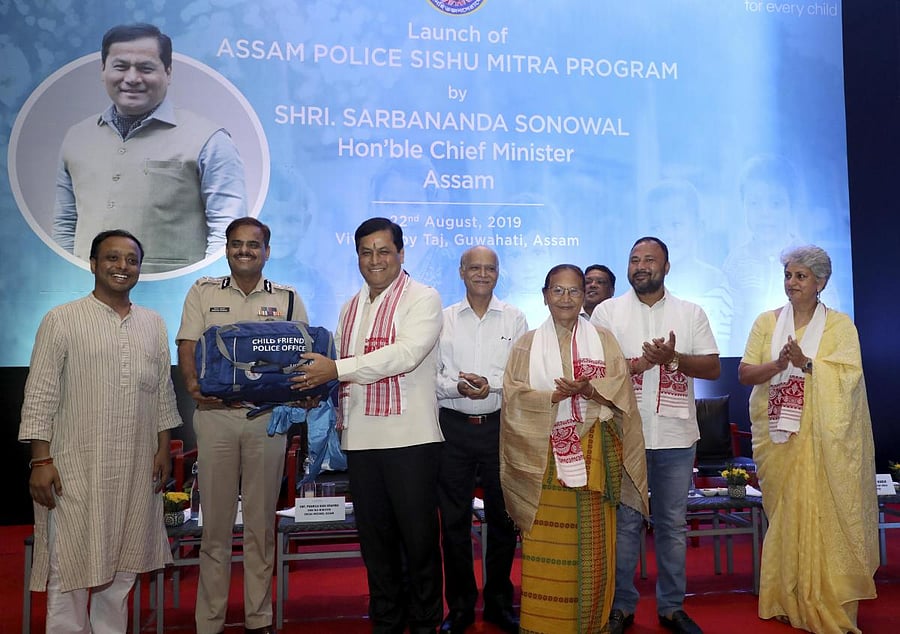 Child-friendly police kits released by Assam Chief Minister Sarbananda Sonowal in Guwahati on Thursday. Photo credit: Unicef, Assam.