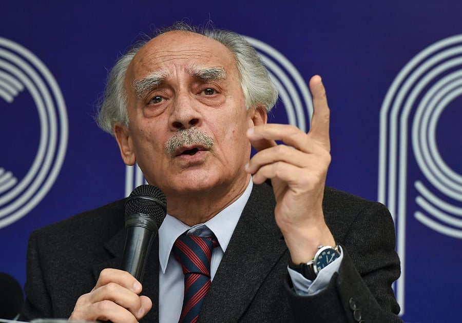 Author and former Union minister Arun Shourie addresses a press conference on the Rafale review judgment, in New Delhi, Friday, Nov. 15, 2019. (PTI Photo)