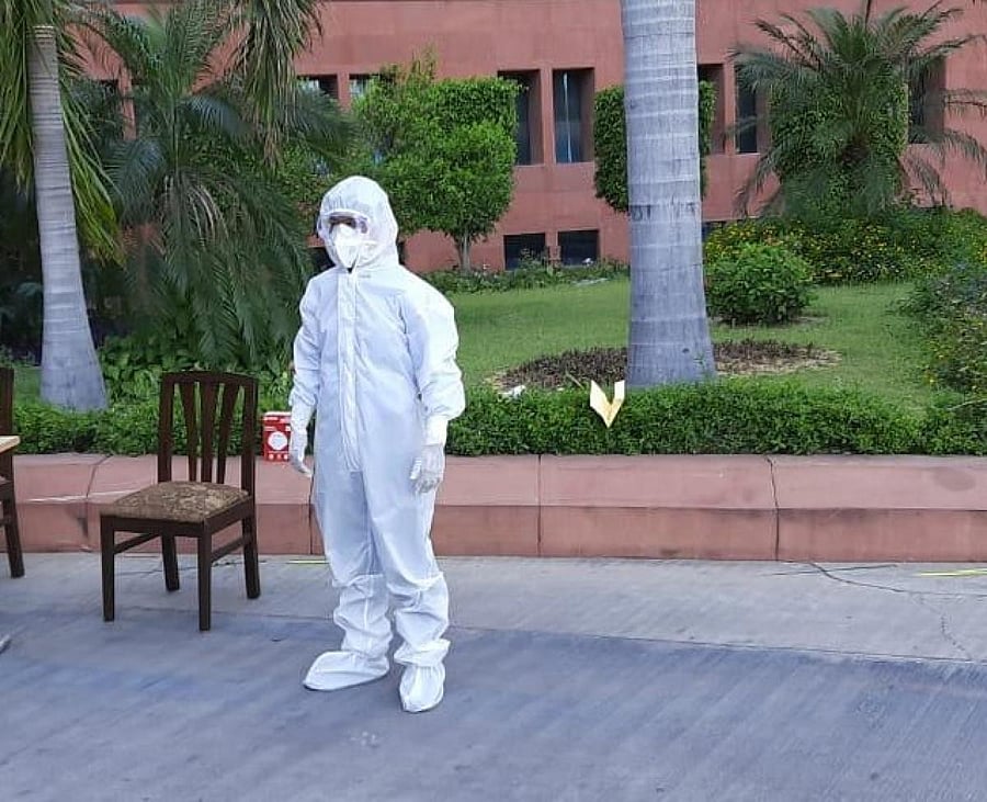 A bio-suit prepared by the DRDO for medical staff fighting COVID-19.