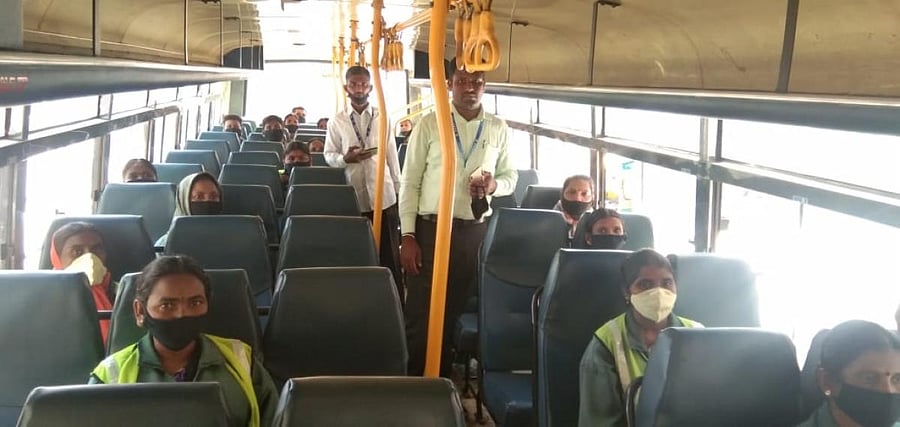 KSRTC is already enforcing staggered seating in its essential-service buses