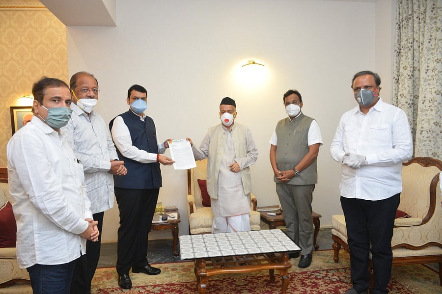 A delegation led by Leader of Opposition Devendra Fadnavis also called on Governor Bhagat Singh Koshyari and highlight the plight of people.