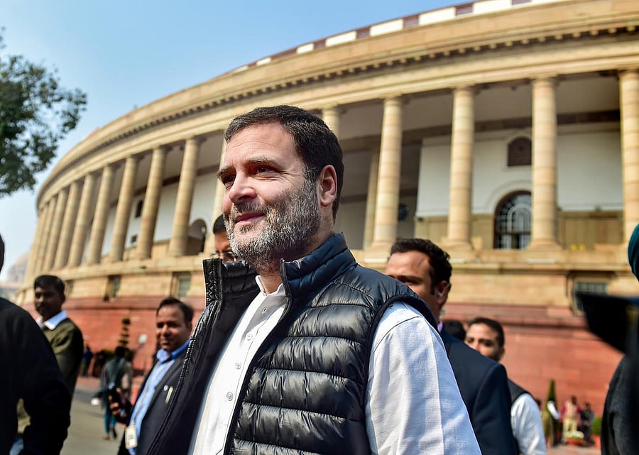Congress MP Rahul Gandhi at Parliament House (PTI Photo)