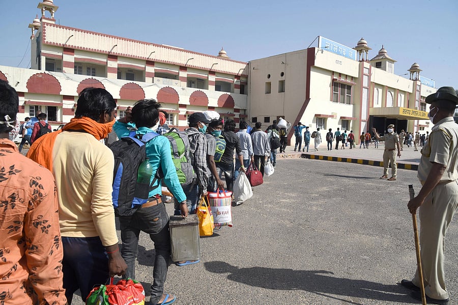 Similarly, 1,232 of the total 2,564 migrant workers from Bundi stuck in other states have reached home. (Credit: PTI Photo)