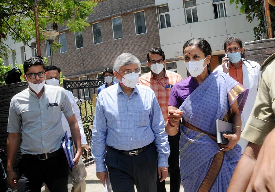 According to AIIMS Director Randeep Guleria (centre), the present rise in cases has been reported predominantly from hotspot areas. PTI