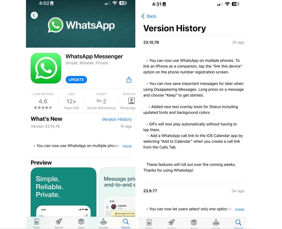 Companion Mode: WhatsApp now allows users to link multiple iPhones