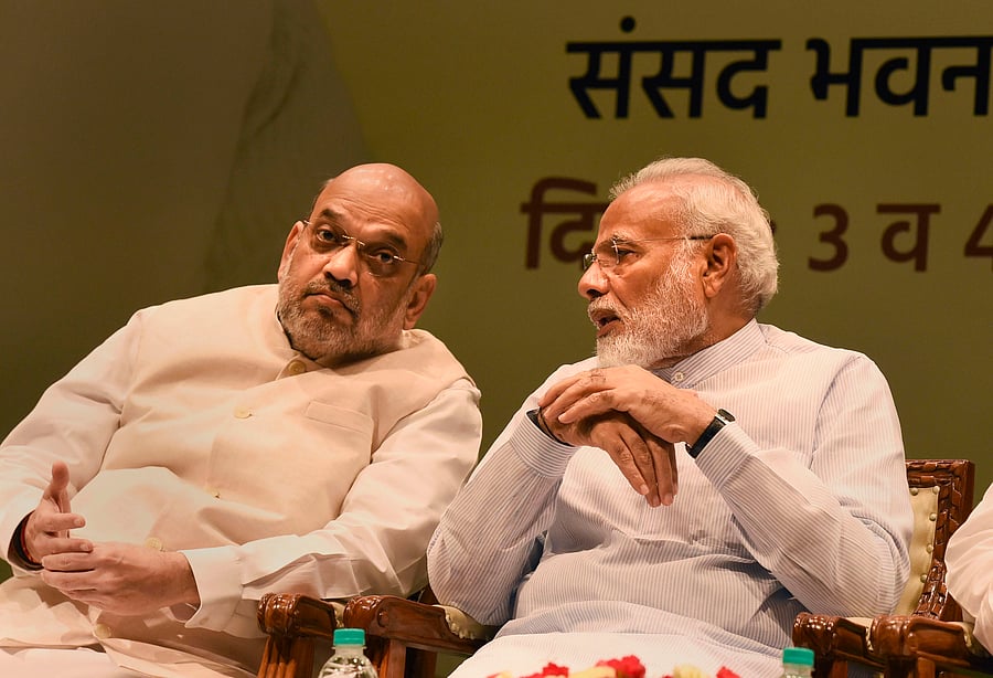  Prime Minister Narendra Modi and Home Minister Amit Shah. (PTI Photo)