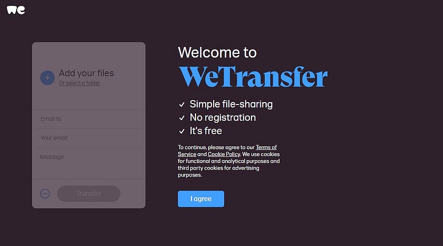WeTransfer website (screen-grab)