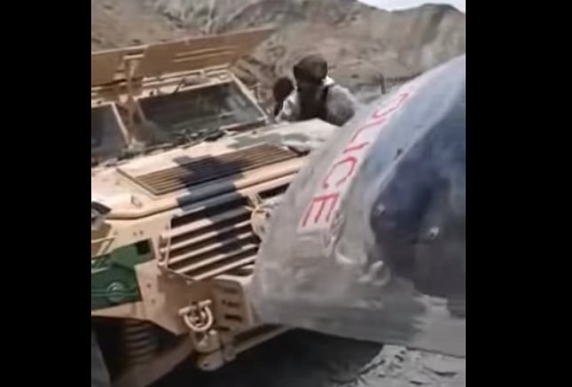 A screenshot of the purported video of the standoff