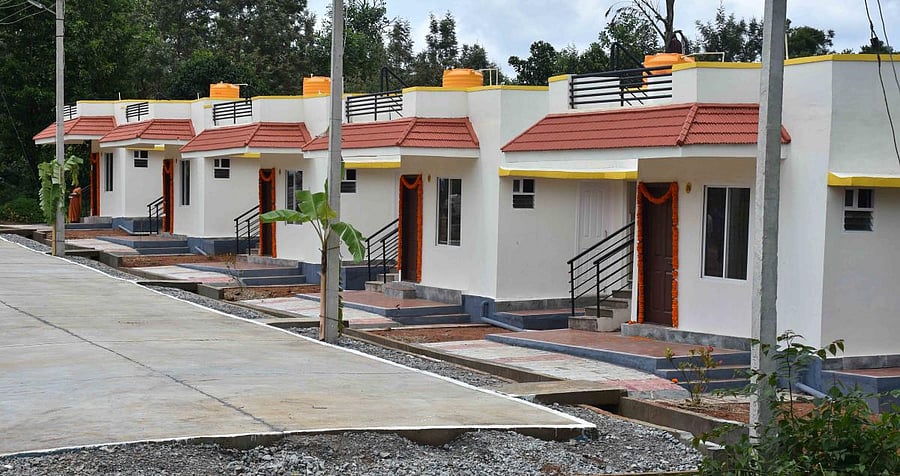 Houses provided to flood victims in Kodagu.