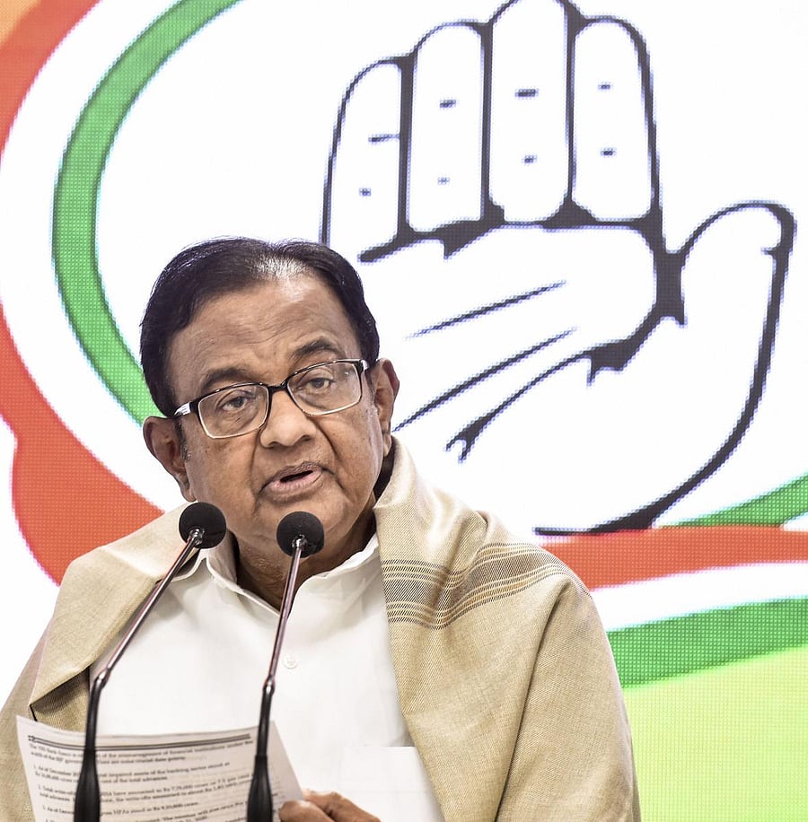 Former union finance minister P Chidambaram (PTI Photo)