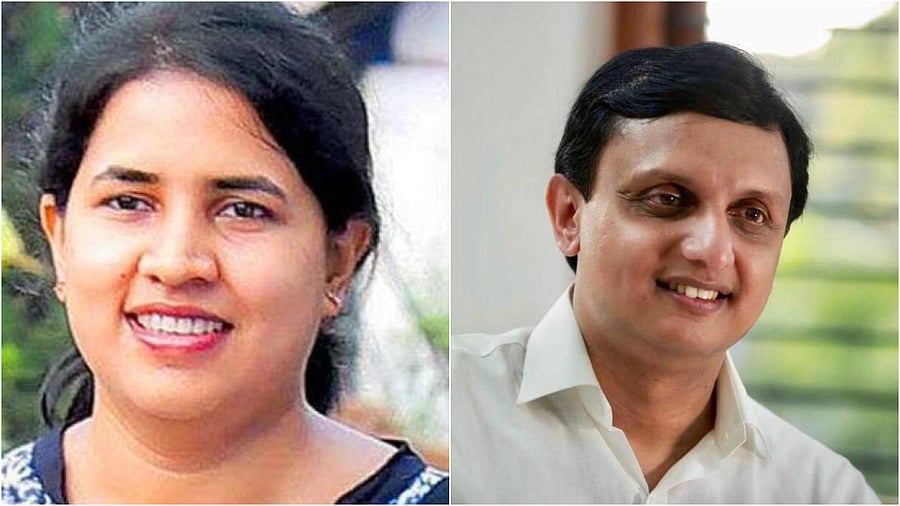 Kerala Chief Minister Pinarayi Vijayan's daughter Veena T and Democratic Youth Federation of India (DYFI) national president Muhammad Riyas