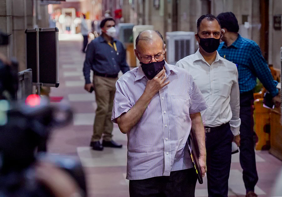 Delhi Lt. Governor Anil Baijal arrives at North Block to attend a meeting with Union Home Minister Amit Shah to discuss the COVID-19 situation, in New Delh. Credits: PTI Photo
