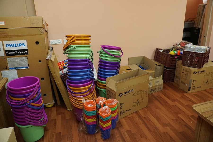 Supplies for Covid patients at BMCRI. DH photo/Akhil Kadidal