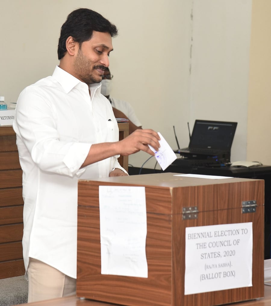 With this victory, YSRCP’s strength in the upper house went up to six. Andhra has a total of 11 seats in Rajya Sabha. Credit: DH Photo