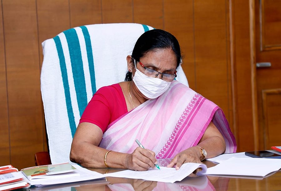 Kerala Health Minister K K Shailaja. Facebook Photo/kkshailaja