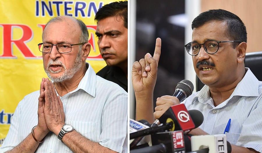 (L-R) Lieutenant Governor of Delhi, Anil Baijal, and Delhi Chief Minister Arvind Kejriwal. Credit: PTI