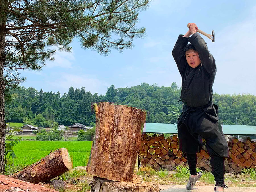 Genichi Mitsuhashi has become the first student ever to graduate from a Japanese university with a master's degree in ninja studies. (Photo by Handout /Genichi Mitsuhashi / AFP)