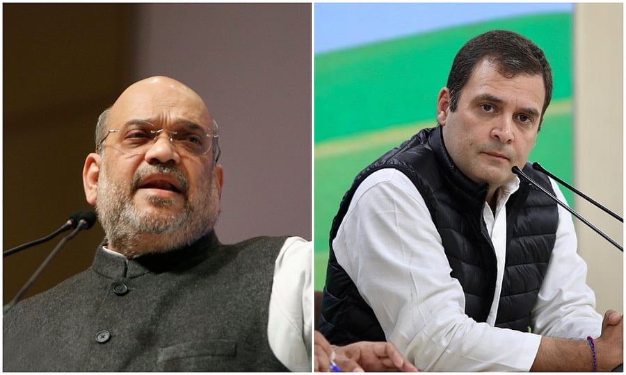 Amit Shah and Rahul Gandhi file photo (PTI)