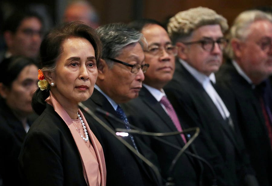  Myanmar's leader Aung San Suu Kyi attends a hearing at International Court of Justice (Reuters Photo)
