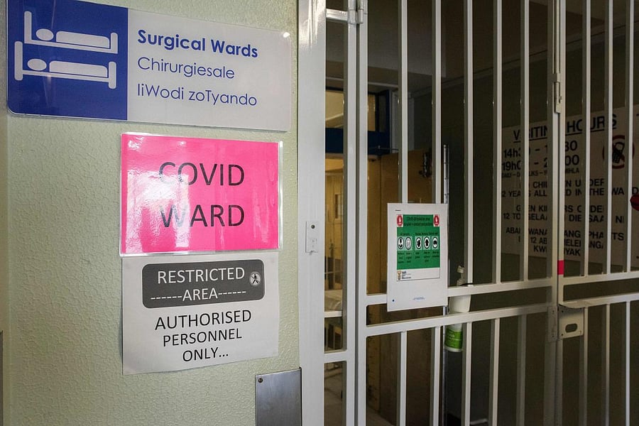 A general view of the outside of a Covid-19 ward at Somerset Hospital in Cape Town. AFP