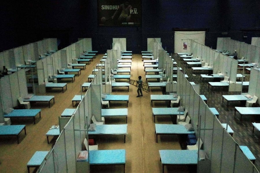 Photo of the Commonwealth Games (CWG) Village Sports Complex temporary converted into COVID-19 coronavirus care centre, is pictured in New Delhi (AFP Photo)