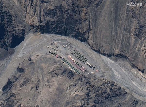 This May 22, 2020, satellite image provided by Maxar Technologies shows China's People's Liberation Army (PLA) base in the Galwan Valley in Line of Actual Control, the border between India and China. Credit: AP Photo