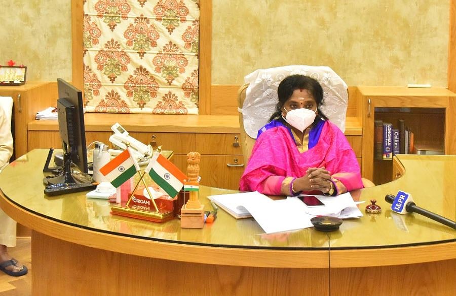 Telangana Governor Tamilisai Soundararajan. Credit: Twitter/@DrTamilisaiGuv