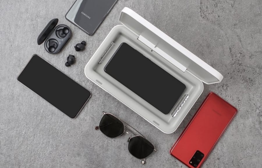 Samsung launched its new UV steriliser for phones, earbuds and glasses. Credit: Samsung