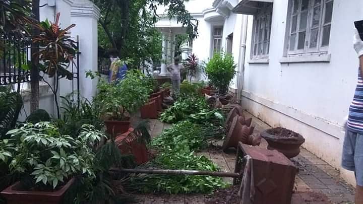 Vandalism at Rajgriha. DH Photo