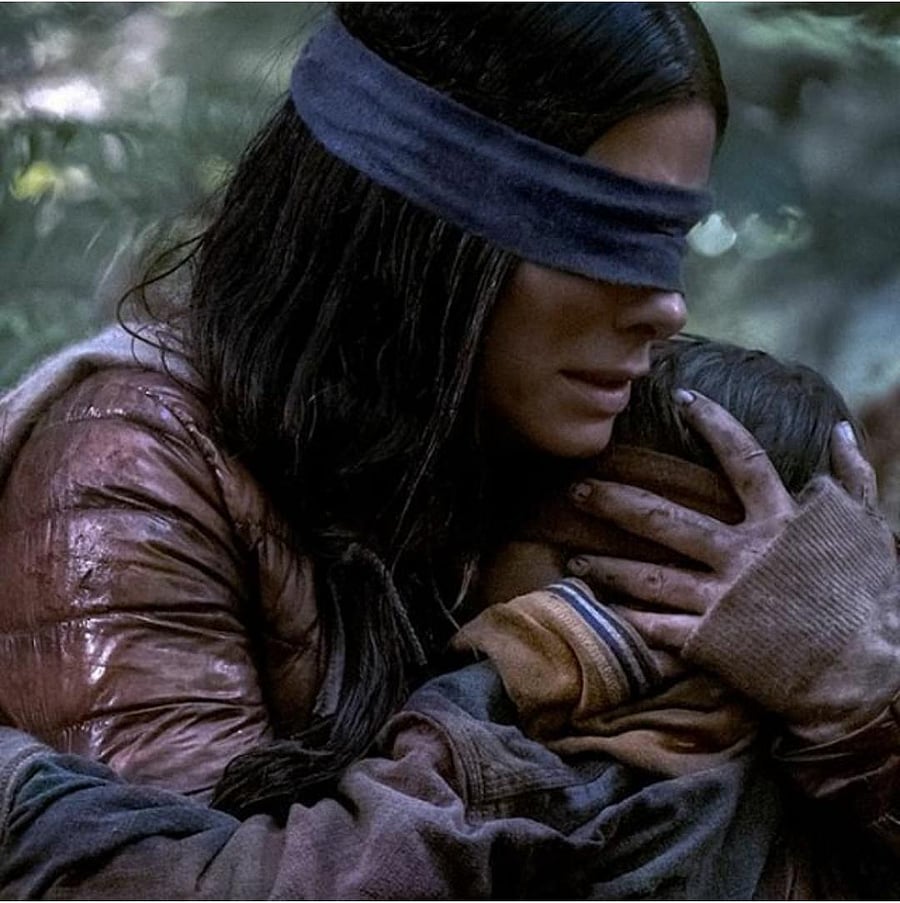 Bird Box Netflix movie scene starring Sandra Bullock. Credit: Instagram @birdboxmovie